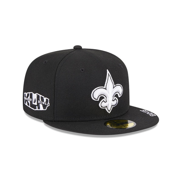 New Era New Orleans Saints Patch Up Super Bowl XLIV 59/50 Fitted (60188109) Black / 7 3/8