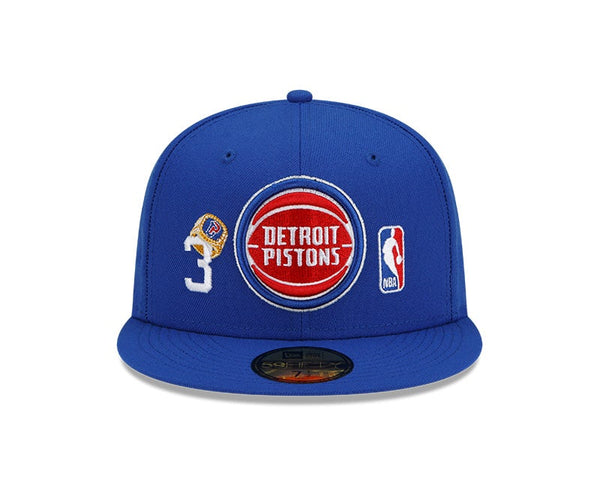 New Era Detroit Pistons Count The Rings 59/50 Fitted Hat (60224565) Blue / 7 3/4