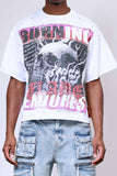 First Row Breaking News Burning Flames Cropped Tee (FRM3026)
