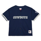 M&N Dallas Cowboys On The Clock Mesh Button Front Batting Practice Jersey (TMBF6820-DCOYYP)