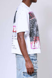 First Row Breaking News Burning Flames Cropped Tee (FRM3026)