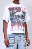 First Row Breaking News Burning Flames Cropped Tee (FRM3026)