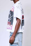 First Row Breaking News Burning Flames Cropped Tee (FRM3026)