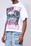 First Row Breaking News Burning Flames Cropped Tee (FRM3026)