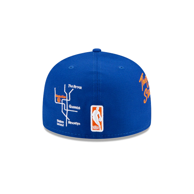 NEW ERA NBA NEW YORK KNICKS NYK SUBWAY TOKEN LOGO 59FIFTY FITTED HAT BLUE 7  1/8