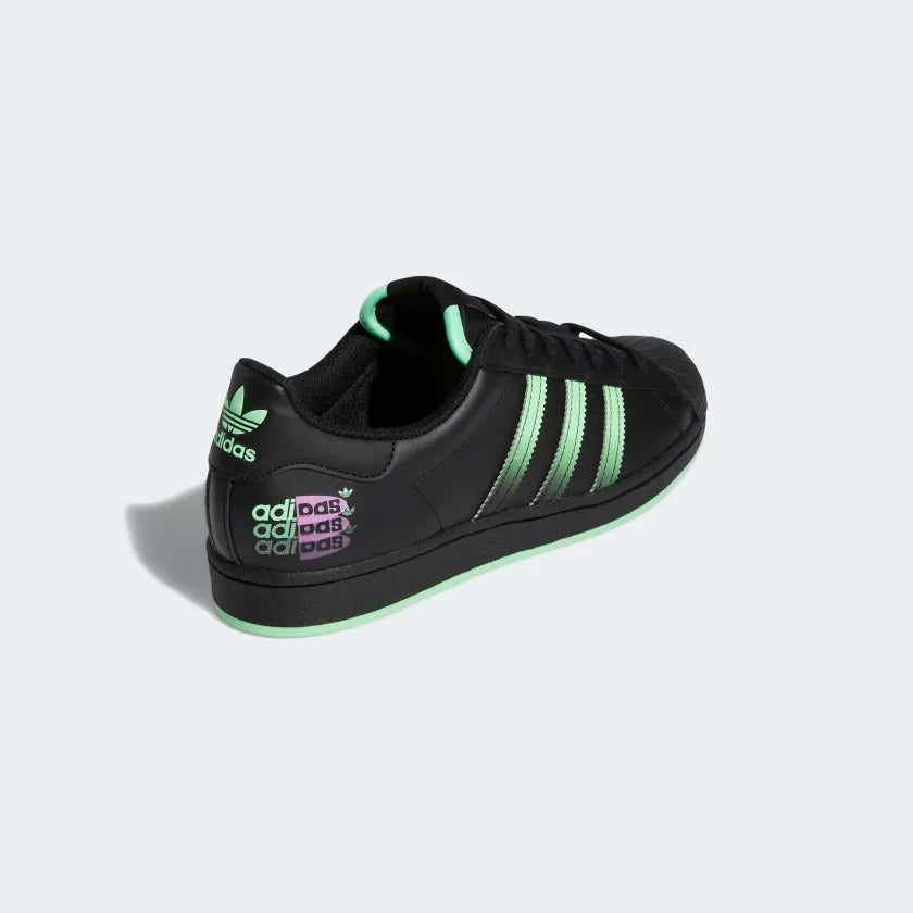 Adidas superstar green and black Clearance