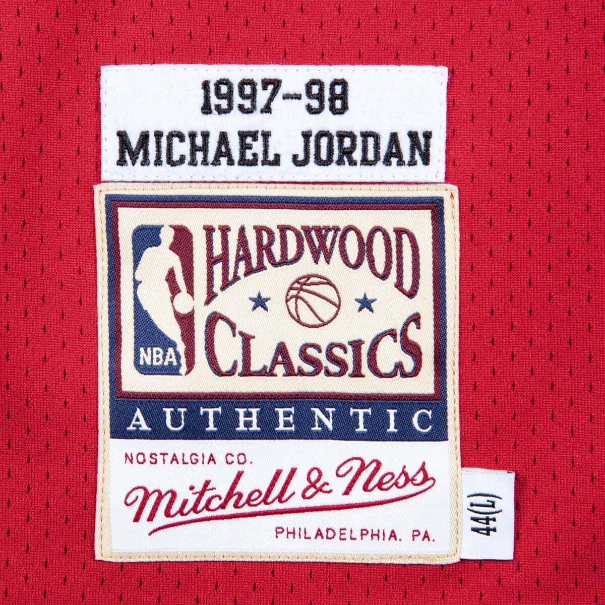 Mitchell and Ness Authentic Michael Jordan Chicago Bulls Road NBA Finals 1997-98 Jersey, Red/Black / S