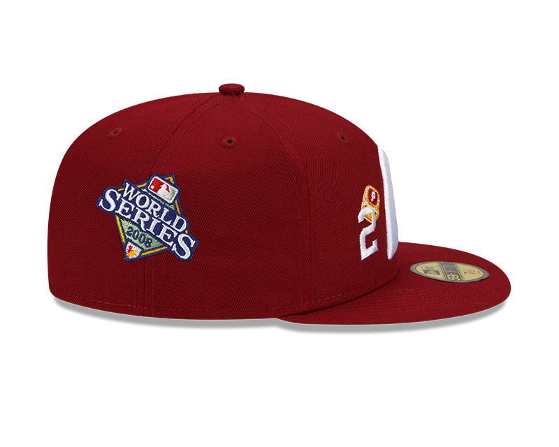 New Era Mens MLB Philadelphia Phillies World Series Champions 59FIFTY Fitted Hat 60224553 Red 7 3/8