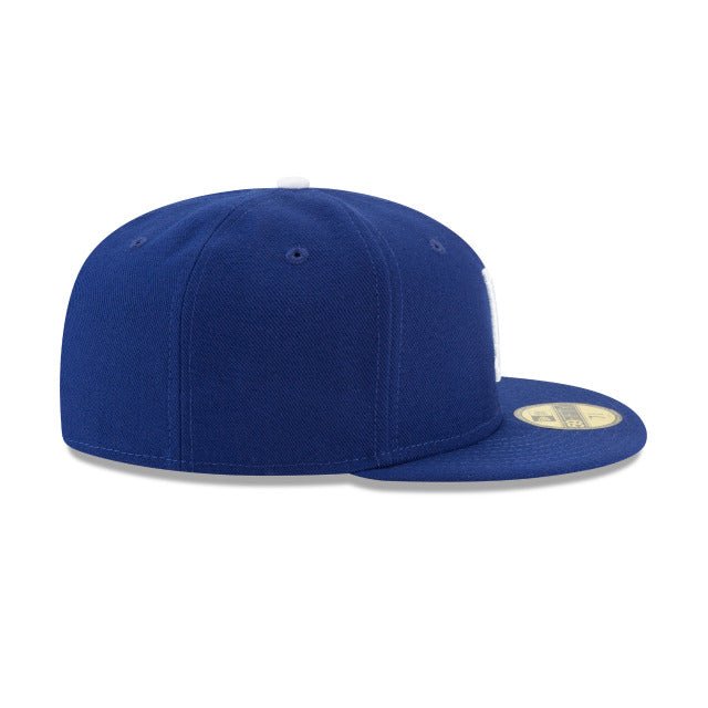 LA Dodgers MLB Baseball Cap New Era 59Fifty 7 1/4 Blue Fitted Hat Genuine  Merch.