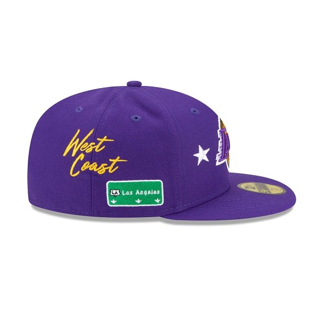 Lids Los Angeles Lakers New Era Large Logo 39THIRTY Flex Hat - White/Purple