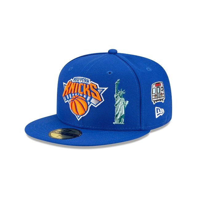 Shop New Era 59Fifty New York Knicks Team Split Hat 60296611 blue