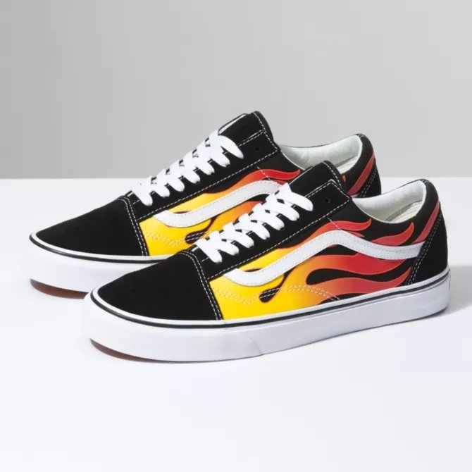 Vans w flames Clearance